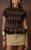 APULIA TOP - BROWN TARTAN