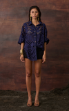 JAIPUR TOP - NAVY BLUE EYELET