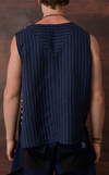 PATAN TOP - NAVY PINSTRIPES