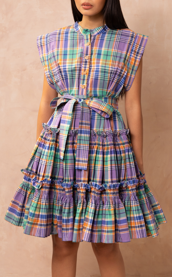 AKITA DRESS - PURPLE PLAID (PRE ORDER)