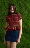 APULIA TOP - RED TARTAN