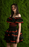 IBIZA TOP - GREEN-ORANGE STRIPES