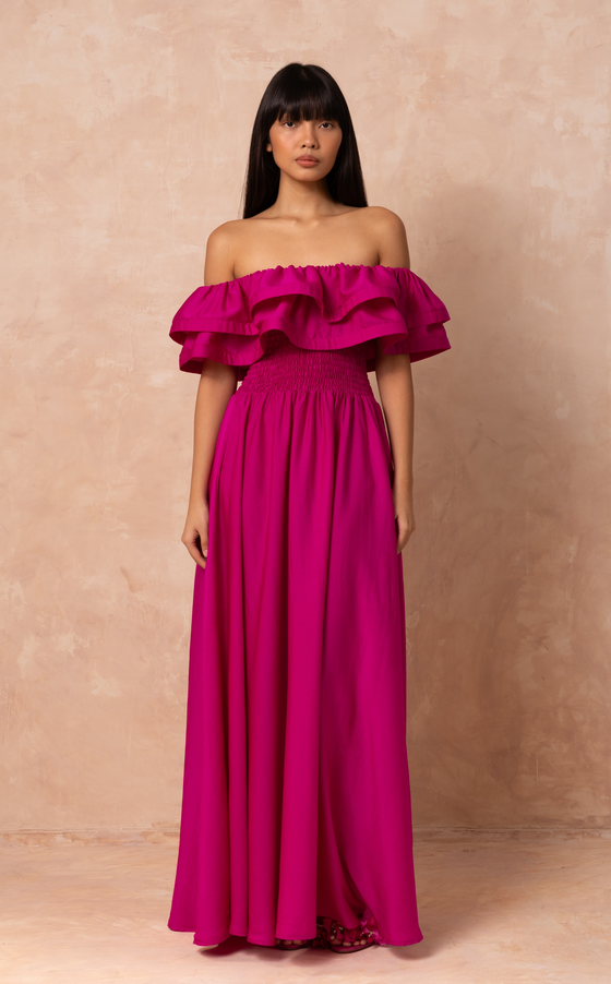 IBIZA LONG DRESS - BOUGAINVILLEA (PRE ORDER)