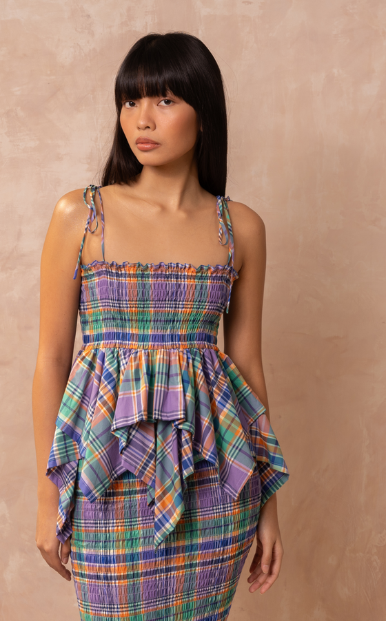 FIJI TOP - PURPLE PLAID