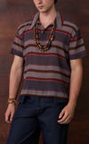 SAN REMO POLO w/ EMBLEM - LILAC STRIPES