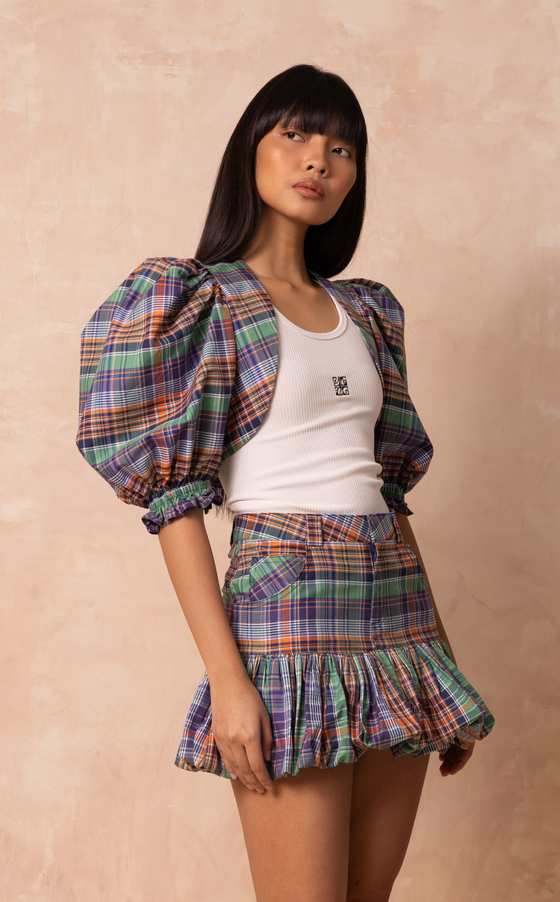 BILBAO BOLERO - PACIFIC PLAID