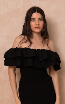  IBIZA TOP - BLACK TWILL
