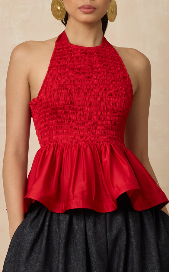 BIRA TOP - RED SATIN