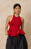 BIRA TOP - RED SATIN