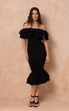 VENEZIA MIDI SKIRT -  BLACK