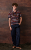 SAN REMO POLO w/ EMBLEM - LILAC STRIPES