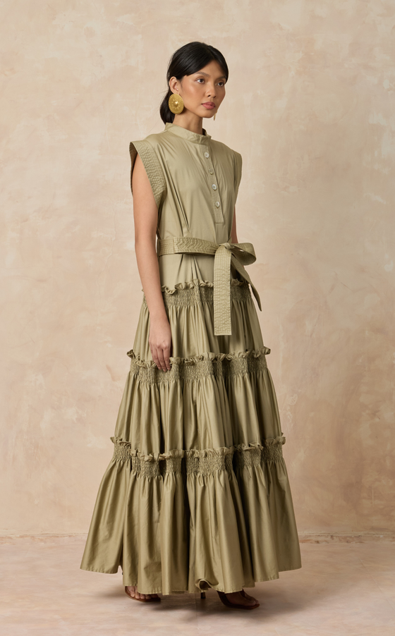 AKITA LONG DRESS - TAUPE