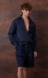 NEPAL SHIRT - NAVY PINSTRIPES