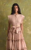 AKITA LONG DRESS - BLUSH STRIPES