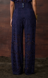 BALI PANTS - NAVY BLUE EYELET