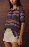 SAN REMO POLO w/ EMBLEM - LILAC STRIPES