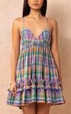 KENYA MINI DRESS - PURPLE PLAID