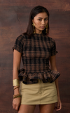 APULIA TOP - BROWN TARTAN