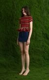 APULIA TOP - RED TARTAN