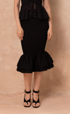 VENEZIA MIDI SKIRT -  BLACK