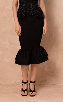 VENEZIA MIDI SKIRT -  BLACK