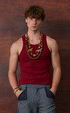 TONIO TANK TOP - GARNET w/ EMBROIDERY