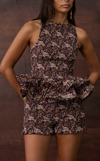 RAFFLESIA TOP - PURPLE PAISLEY
