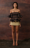 ROMA TOP - BROWN TARTAN