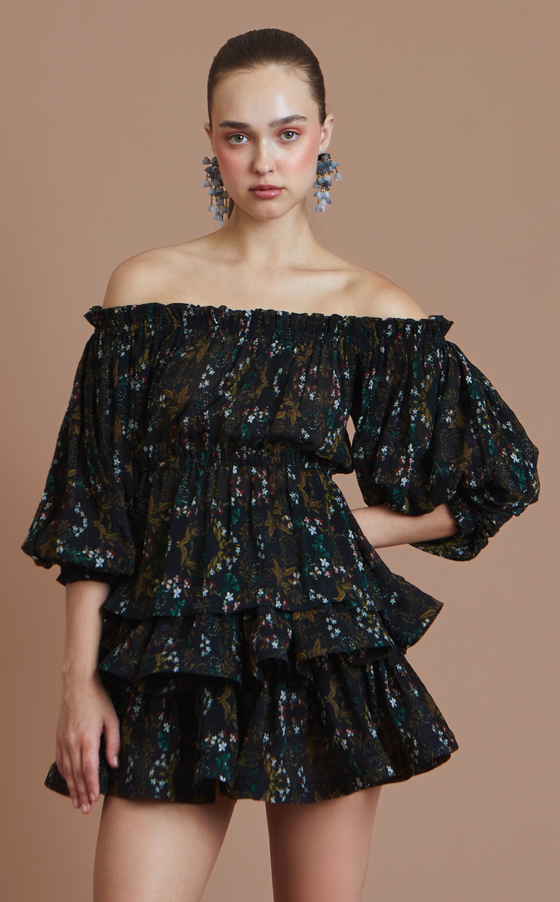 BOGOTA TOP - VINTAGE BLACK FLORAL