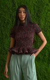 APULIA TOP - VERMILION GREEN LOTUS