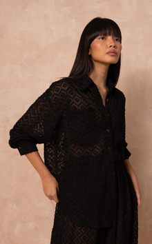  JAIPUR TOP - BLACK HONEYCOMB