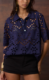 SAN REMO POLO - NAVY BLUE EYELET