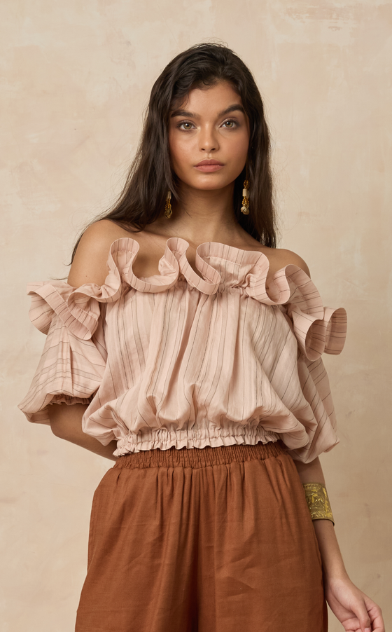 VIERA TOP - BLUSH STRIPES