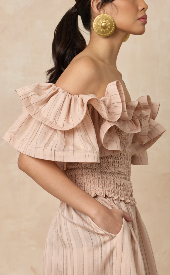 ISADORA TOP - BLUSH STRIPES