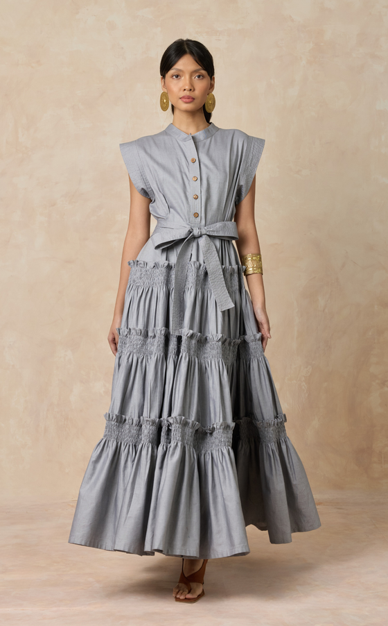 AKITA LONG DRESS - GRAY