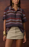 SAN REMO POLO w/ EMBLEM - LILAC STRIPES