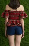 ROMA TOP - RED TARTAN