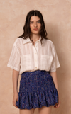 GABON TOP - WHITE LACE STRIPES