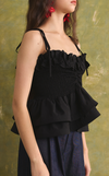 NAMIBIA TOP - BLACK LINEN