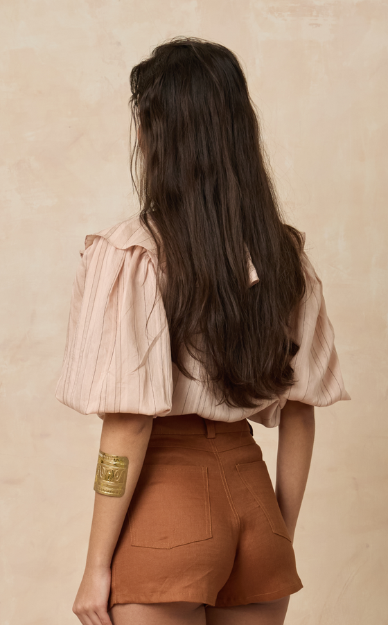 ANDALUSIA TOP - BLUSH STRIPES