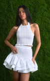 BERLIN TOP - WHITE COTTON STRIPES