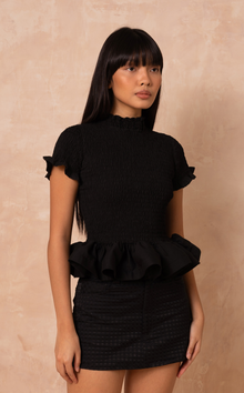  APULIA TOP - BLACK TWILL