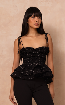  NAMIBIA TOP - BLACK POLKA