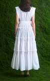 AKITA LONG DRESS - WHITE COTTON STRIPES