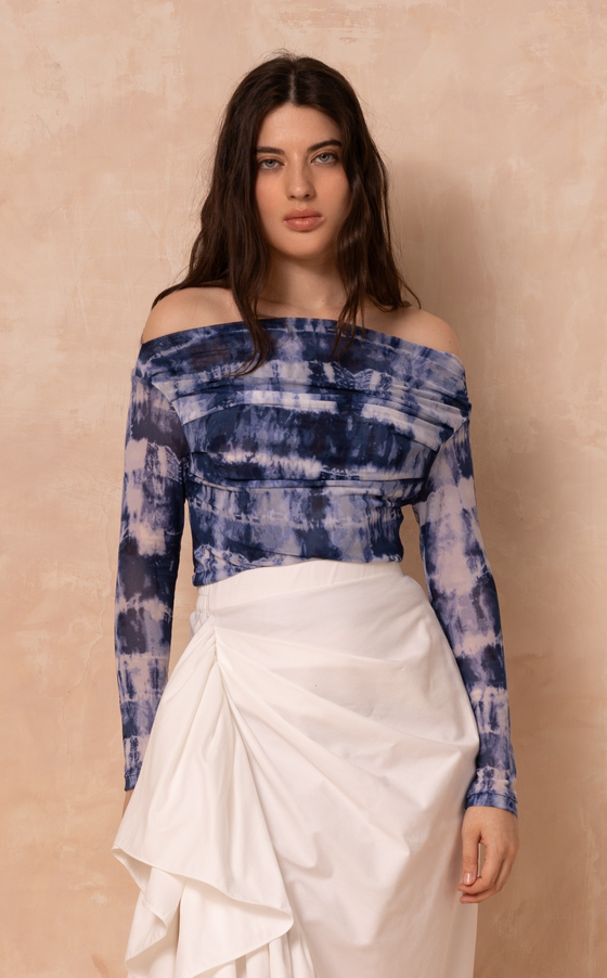 FREYJA TOP -  BLUE TIE DYE (PRE ORDER)
