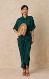 ASMARA DRESS - EMERALD SATIN