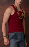 TONIO TANK TOP - GARNET w/ EMBROIDERY