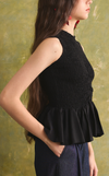 BRISBANE TOP - BLACK LINEN