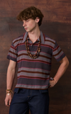SAN REMO POLO w/ EMBLEM - LILAC STRIPES