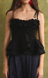 NAMIBIA TOP - BLACK LINEN